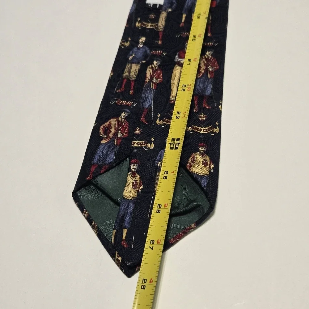 TOMMY HILFIGER, Blue Men's Necktie, 100% Silk, Made In USA, Golf Club, Vintage